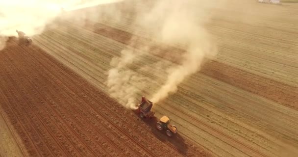 Plantação de colheita de tratores de amendoim — Vídeo de Stock