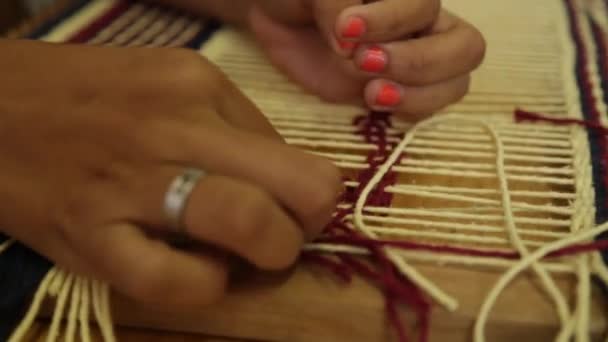 Loom Culture Hand Work — Stock Video