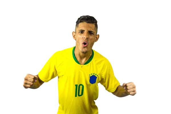 Brasilianska Fläkt Fotboll Levande Person — Stockfoto