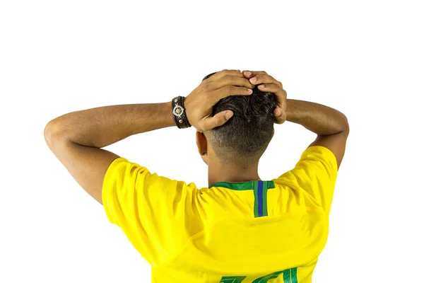 Brasilianska Fläkt Fotboll Levande Person — Stockfoto