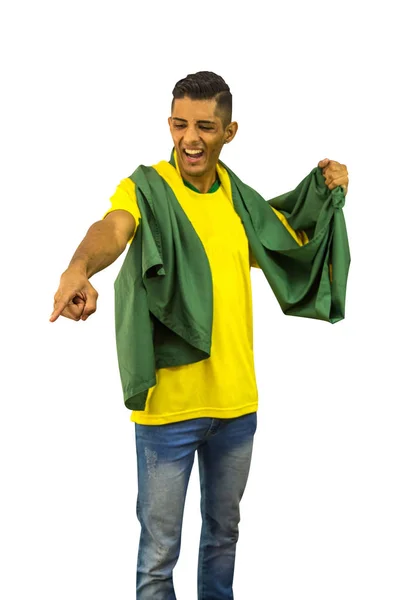 Brasilianska Fläkt Fotboll Levande Person — Stockfoto