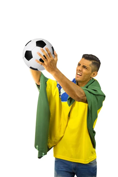 Brasileiro Futebol Vibrante Pessoa — Fotografia de Stock
