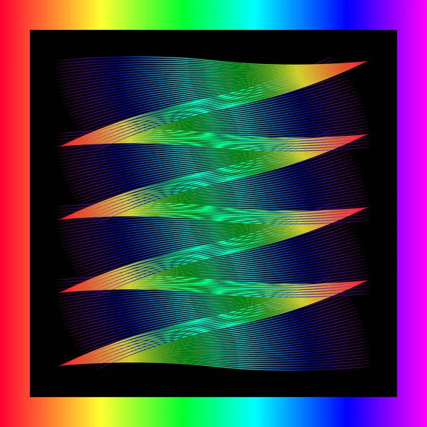 Zigzag di strisce arcobaleno . — Vettoriale Stock