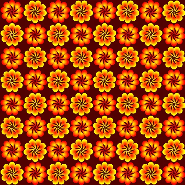 Fleurs rouge et jaune abstrait . — Image vectorielle