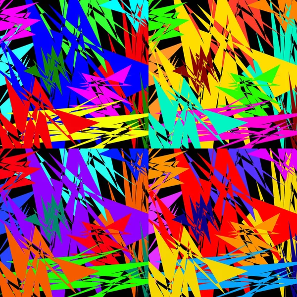 Neon kareler üçgenler üzerinden.