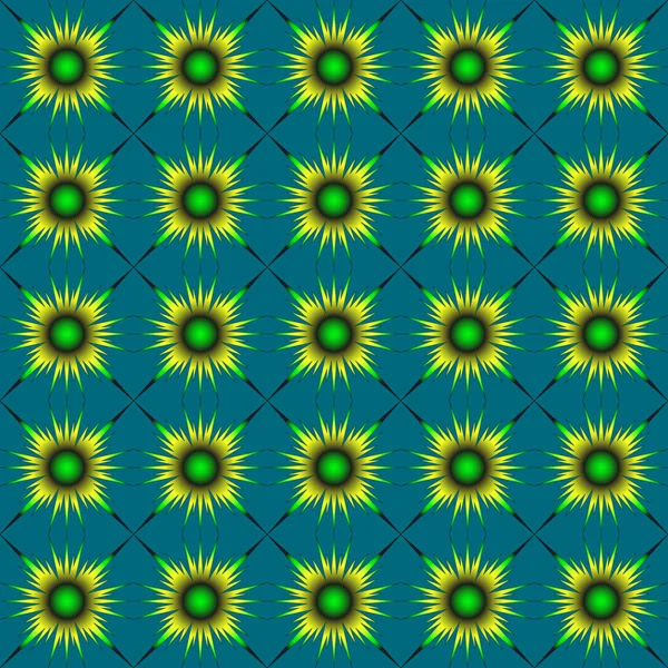 Fleurs abstraites jaune-vert . — Image vectorielle