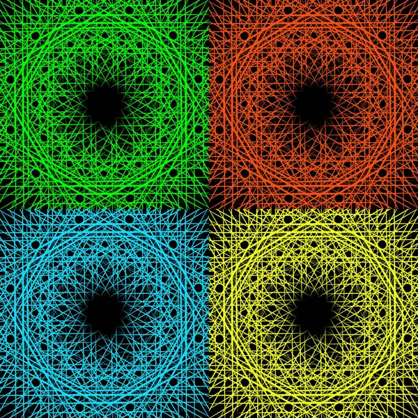 Um conjunto de quatro padrões geométricos . —  Vetores de Stock