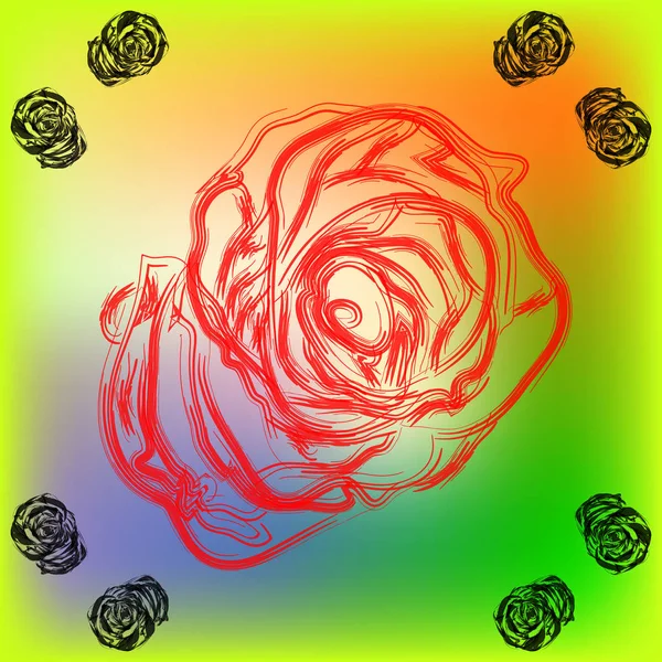 Эскиз роз . — стоковый вектор