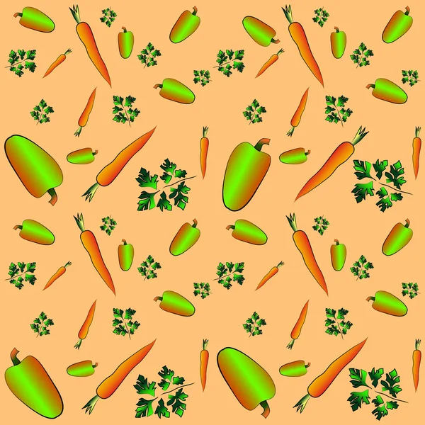 Perejil, pimientos, zanahorias . — Archivo Imágenes Vectoriales