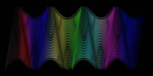 Düzgünleştirilmiş çizgileri ses ve ışık formu o dalgadan Neon — Stok Vektör