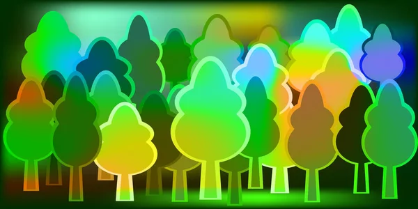 Rysunek Las drzew do dekoracji produktów dla dzieci i pro — Wektor stockowy