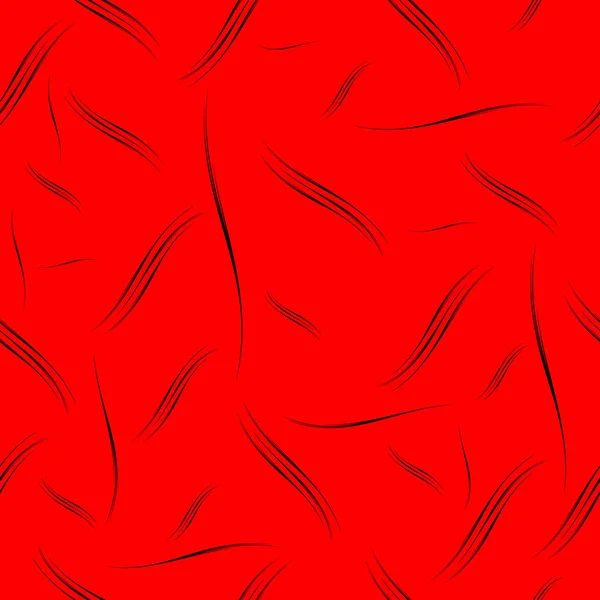 赤の背景に流れるようなラインのベクトル パターン. — ストックベクタ
