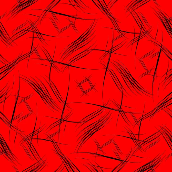 Modello vettoriale di linee nere lisce su uno sfondo rosso . — Vettoriale Stock