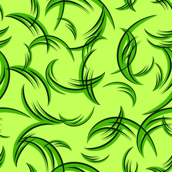 草绿色卷发的矢量图案. — 图库矢量图片