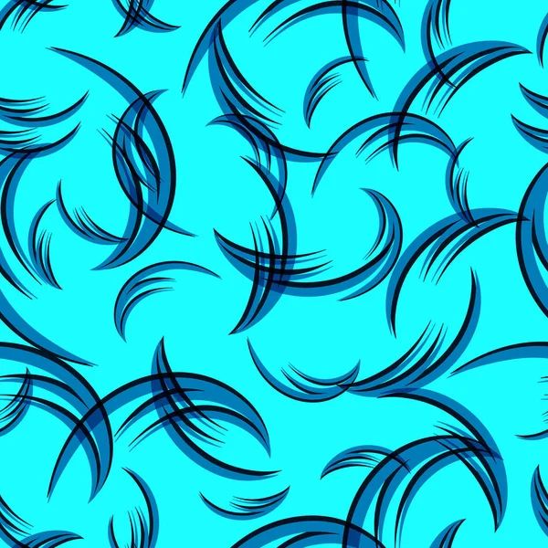 Vector patroon van blauwe krullen op een blauwe achtergrond. — Stockvector
