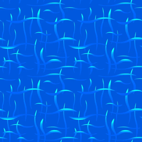 Ondas azules brillantes con reflejos en el fondo del cielo . — Vector de stock