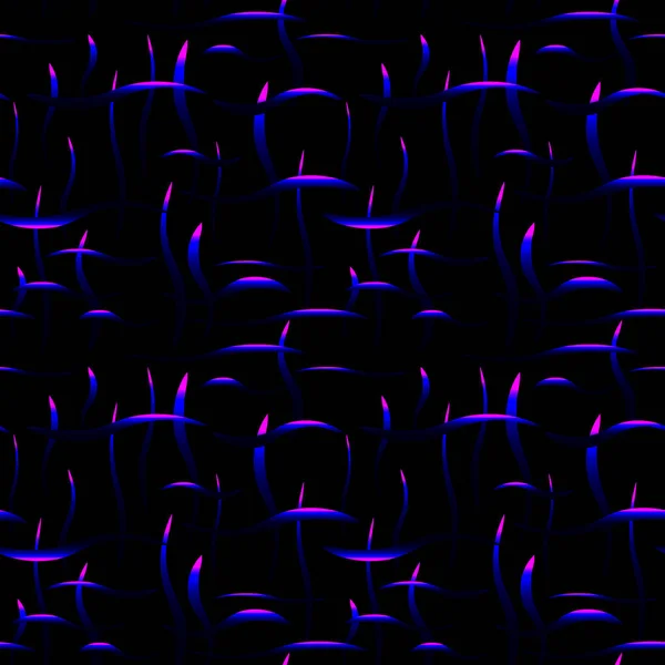 Leuchtend blaue Stiele mit lila Akzenten auf einem grasbewachsenen Hintergrund. — Stockvektor