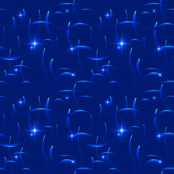 Tallos de mar brillantes con reflejos sobre un fondo azul . — Vector de stock