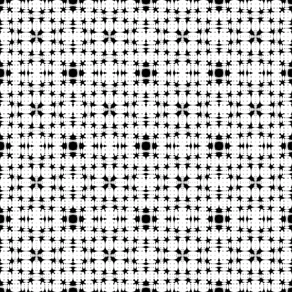 Strenge weiße quadratische Fliesen aus länglichen, lockigen Rauten in Mono — Stockvektor