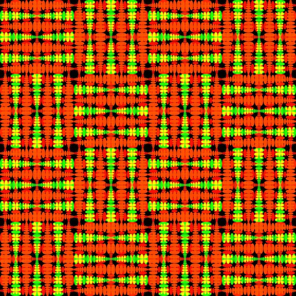 红色正方形和黄色卷曲交叉的严格橙色瓷砖 — 图库矢量图片