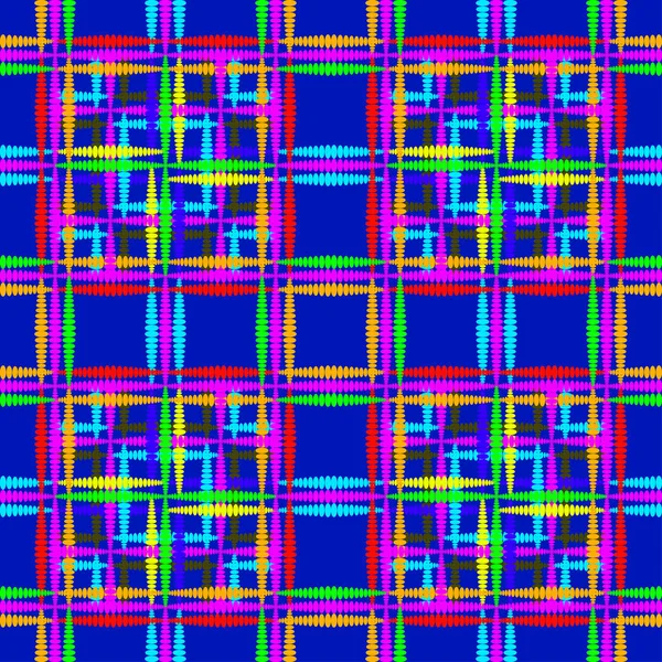 Φωτεινό ανατολίτικο μοτίβο φωτεινό ουράνιο τόξο τετράγωνα και σγουρά cr — Διανυσματικό Αρχείο