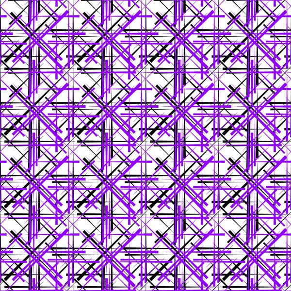 Intersección de líneas negras claras con una diagonal violeta en un blanco — Vector de stock
