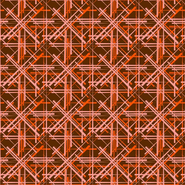 Kreuzung hellroter Linien mit einer rosafarbenen Diagonale auf einem braunen Bac — Stockvektor