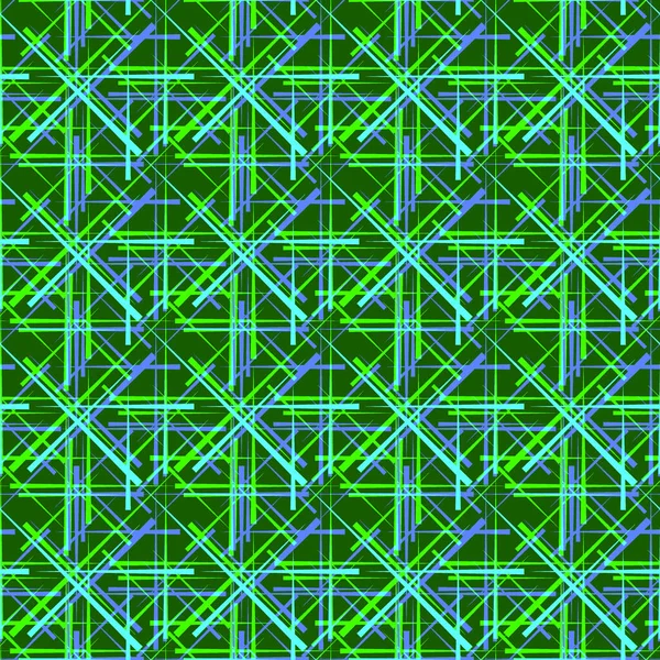 Intersección de líneas de color verde claro con una diagonal azul en una ba oscura — Vector de stock