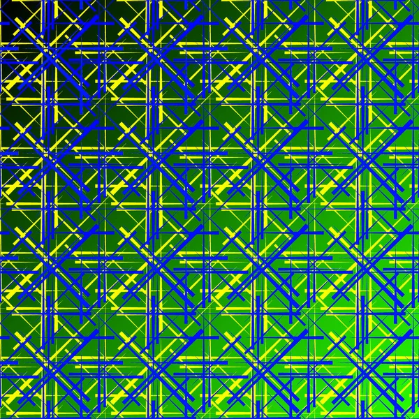 Heldere lichtgroene lijnen met een blauwe diagonaal op een kruising — Stockvector