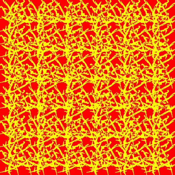 Modèle royal de squiggles jaunes et de cordes rouges sur un monochrome — Image vectorielle