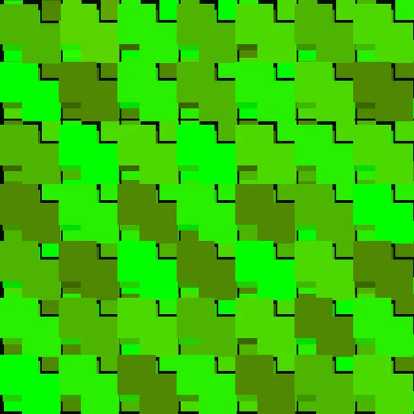 Fluttering mosaico de verde cruzando quadrados e blocos escuros . —  Vetores de Stock