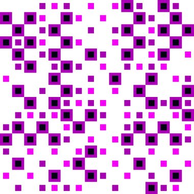 Chaotic tile of pink intersecting rectangles and light bricks.