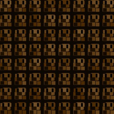 Dark tile of bronze intersecting rectangles and interweaving bri