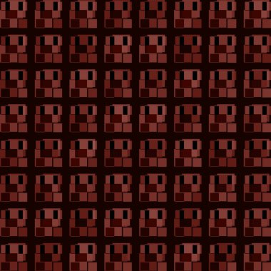 Dark tile of brown intersecting rectangles and interweaving bric