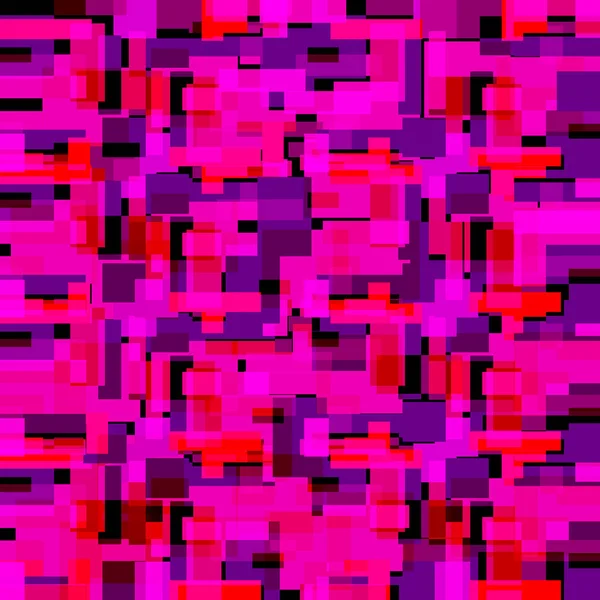 Bright tile of pink intersecting rectangles and luminous bricks. — ストックベクタ