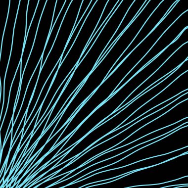 Açık mavi ışık demetleri ile siyah dalgalar kesişiyor. Satır temasındaki soyutlama