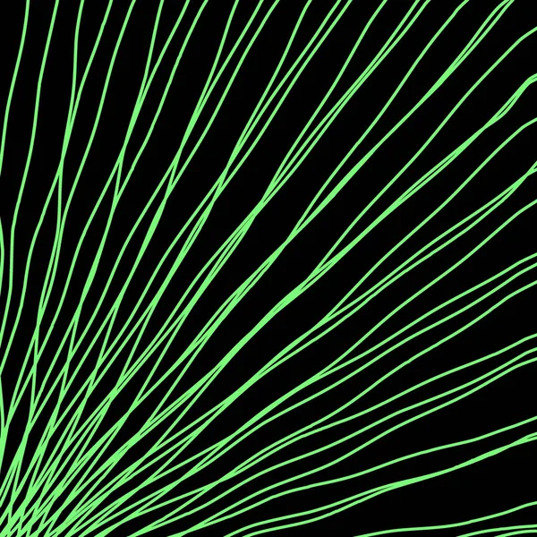 一排排的绿光与黑色的交叉波纹交织在一起 关于线条主题的摘要 — 图库矢量图片