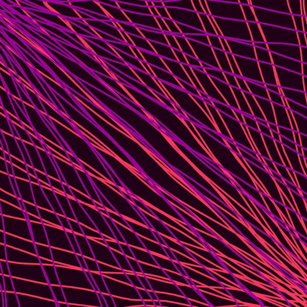 粉红色的光与黑色的交叉光波的排列 关于线条主题的摘要 — 图库矢量图片
