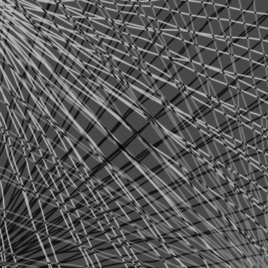 Karanlıkta simetrik parlak dalgaları olan bir sürü gri ışık huzmesi. Satır temasındaki soyutlama