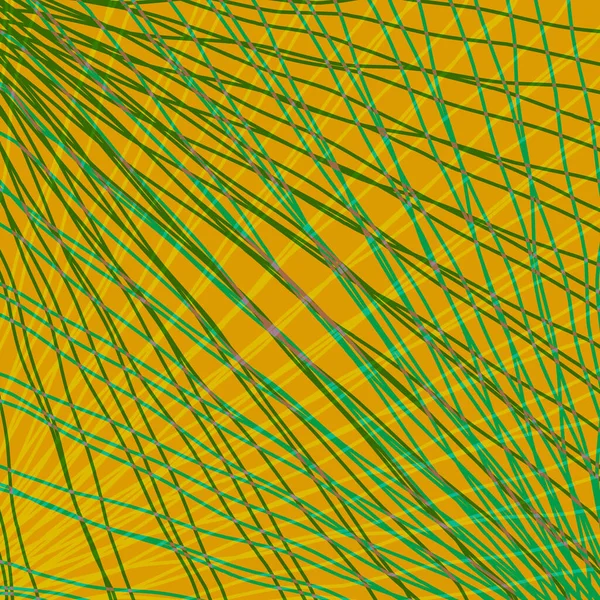 Багато Променів Зеленого Світла Симетричними Яскравими Хвилями Жовтому Чорному Абстракція — стоковий вектор