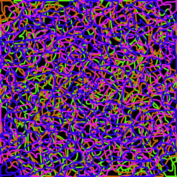 Zufällig Gefärbte Verworrene Seile Und Violette Linien Abstraktion Zum Thema — Stockvektor