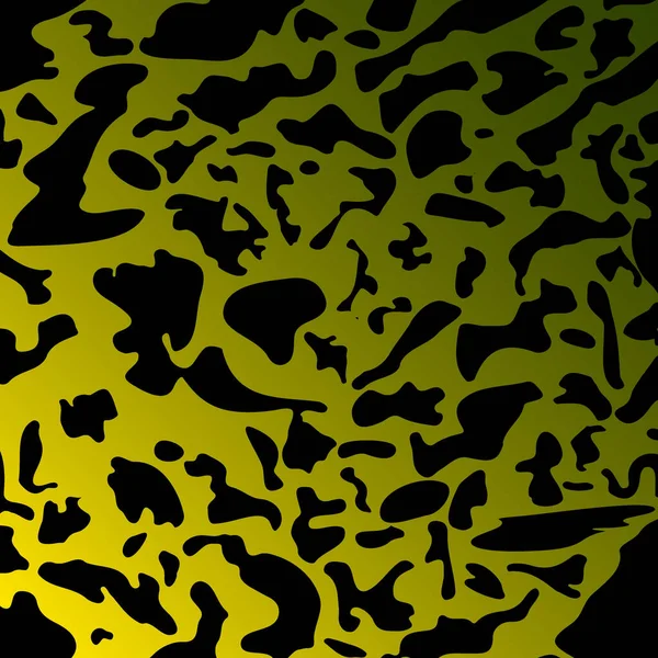 Fleckige Gelbe Flecken Auf Einem Dunklen Militärischen Gefälle Abstraktion Zum — Stockvektor