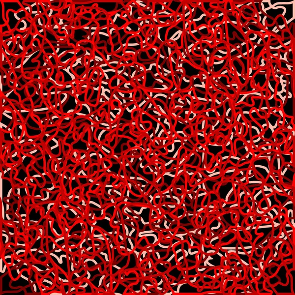 Хаотичные Белые Запутанные Веревки Красные Темные Линии Абстракция Тему Хаоса — стоковый вектор