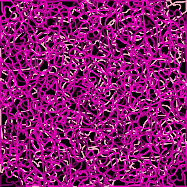 混沌とした白い絡み合ったロープとピンクの暗い線 カオスとヴィンテージをテーマにした抽象 — ストックベクタ