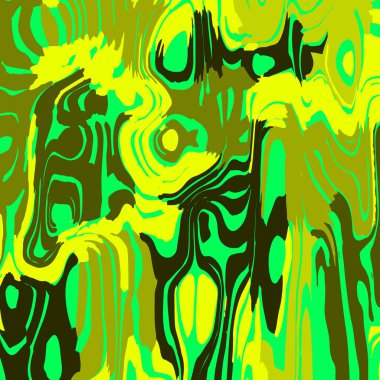 Bulutlu, dalgalı, sarı renkler. Düz çizgi ve noktaların etnik deseni