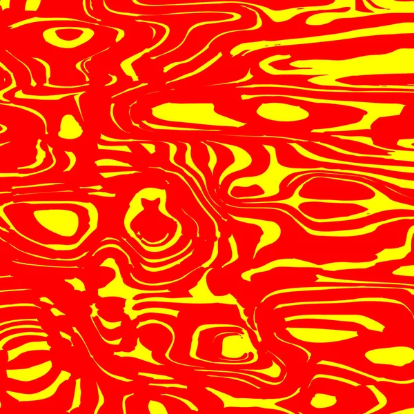 Rote Farbflecken Auf Gelb Ethnische Muster Glatter Linien Und Flecken — Stockvektor