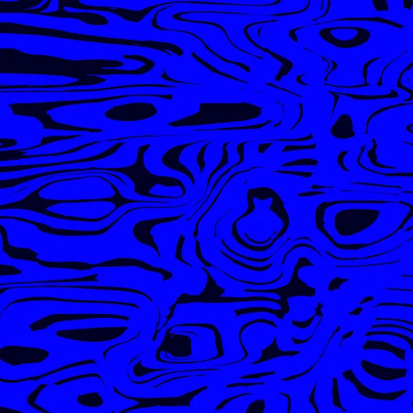 黒の青い線のジューシーな流れるスポット 平滑な線や斑点の民族模様 — ストックベクタ