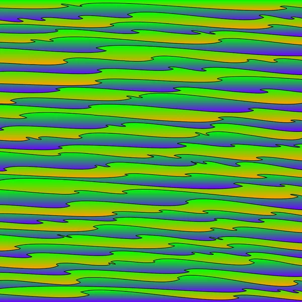 Fluyen Garabatos Verdes Brillantes Ondas Arte Líneas Azules Para Diseño — Archivo Imágenes Vectoriales