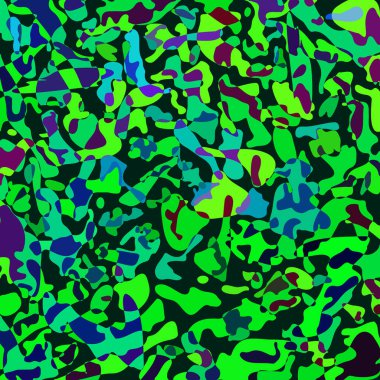 Renkli noktalarda ve mavi boya parçalarında kesişiyorlar. Parlak soyut arkaplan gizleme eğlencesi