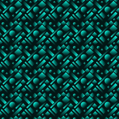 Çizgilerden açık mavi dikdörtgenler ve daireleri olan geometrik yanardöner tasarım. Pankart tasarımı, sunum, ambalaj, kumaş ve yazdırma için uygundur